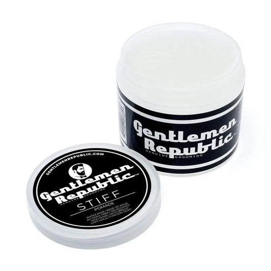 GENTLEMEN REPUBLIC Stiff Pomade - Lightweight, High Hold & Shine, Ideal for Thick Hair - Beautifox