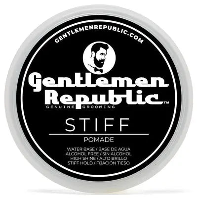 GENTLEMEN REPUBLIC Stiff Pomade - Lightweight, High Hold & Shine, Ideal for Thick Hair - Beautifox