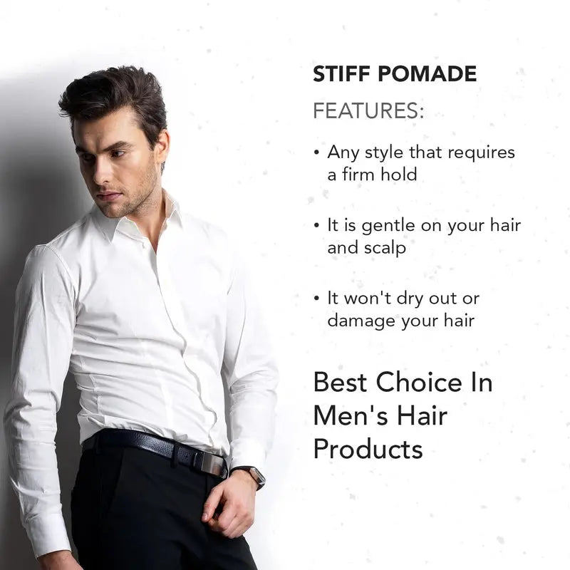 GENTLEMEN REPUBLIC Stiff Pomade - Lightweight, High Hold & Shine, Ideal for Thick Hair - Beautifox