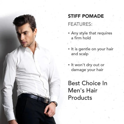 GENTLEMEN REPUBLIC Stiff Pomade - Lightweight, High Hold & Shine, Ideal for Thick Hair - Beautifox